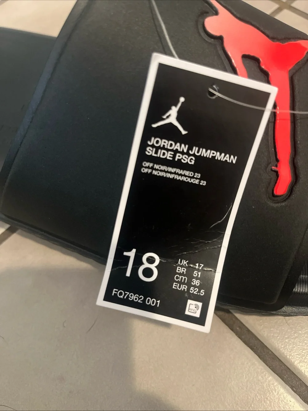 NEW Jordan Jumpman Slide PSG Men's Off Noir/Infrared 23 FQ7962-001 Size 18